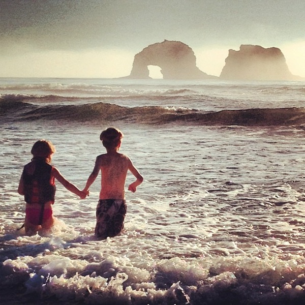 Brother and Sister at Twin Rocks